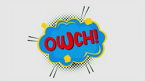 Cartoon owch Comic Bubble speech loop Animation video transparent backgroun.. Video stock 236743622
