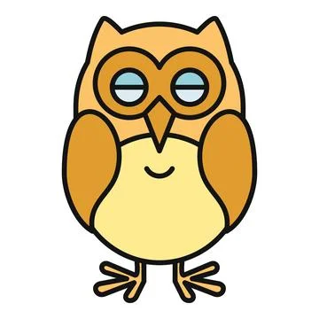Cartoon owl character with a happy expression Stock Illustration