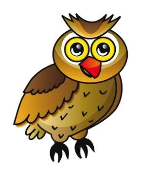 Cartoon owl isolated over white background Stock Illustration