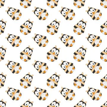 Cartoon owl. Seamless pattern for simple backgrounds, textures, wallpapers an Stock Illustration