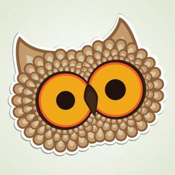 Cartoon owl sticker Stock Illustration