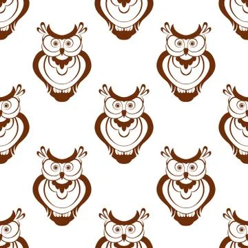 Cartoon owlet seamless pattern Stock Illustration