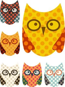 Cartoon owls Stock Illustration