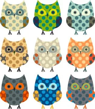 Cartoon owls Stock Illustration