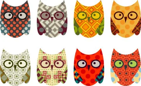 Cartoon owls Stock Illustration