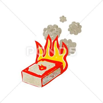 Cartoon pack of matches Stock Illustration