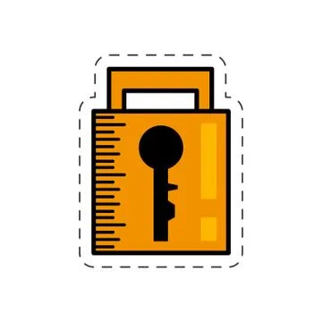 Cartoon padlock security system image Stock Illustration