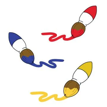 Cartoon paint brush Stock Illustration