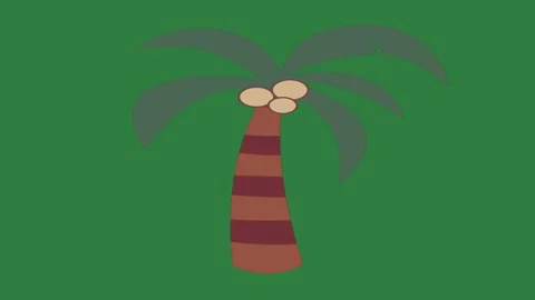 Cartoon palm tree on backgrounds expression figure depth colorful composition Stock Footage 335147436