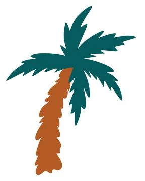 Cartoon palm tree. Coconut Tree. Summer vacation. Vector cartoon illustration Stock Illustration