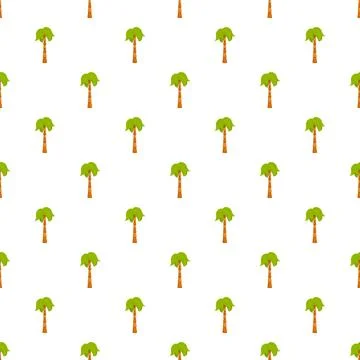 Cartoon palm tree seamless pattern on white background イラスト素材