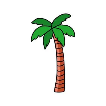 Cartoon palm tree standing out on white background Stock-Illustration