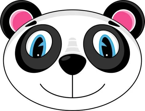 Cartoon Panda Bear Head 스톡 일러스트
