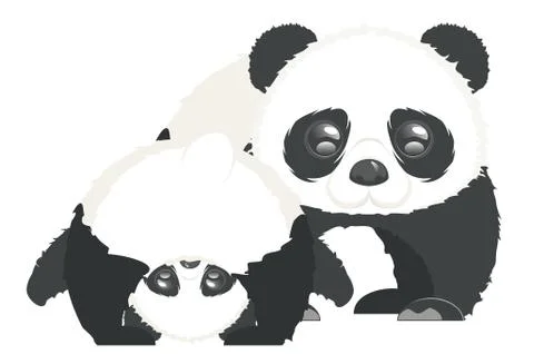 Cartoon panda bear Stock Illustration