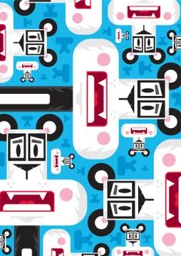 Cartoon Panda Bear Pattern Illustrazione stock