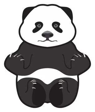 Cartoon panda character vector drawing on isolated background mammal animal Stock-Illustration