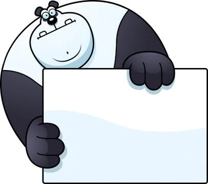 Cartoon panda hiding Stock Illustration