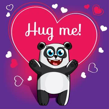 Cartoon panda ready for a hugging Stock Illustration