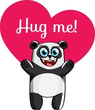 Cartoon panda ready for a hugging Stock Illustration