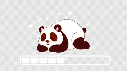Cartoon Panda Resting with Progress Bar Loop Animation 库存影片 313878767