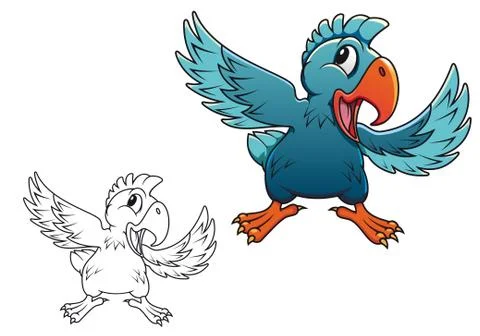 Cartoon parrot Stock Illustration