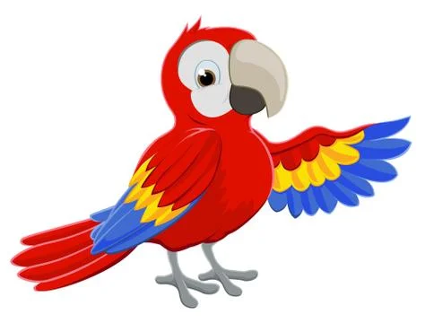 Cartoon Parrot Pointing Stock Illustration