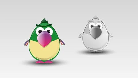 Cartoon Parrot in Vector Stock Illustration