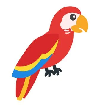 Cartoon parrot vector Stock Illustration