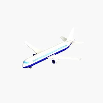 Cartoon passanger plane 3D Model