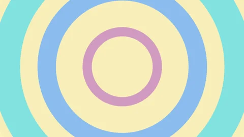 Cartoon pastel circles ring comic animation on colorful background loop Stock Footage 265160534