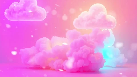 Cartoon Pastel Clouds: An animated view of Pastel Clouds with light Stock Footage 330319762