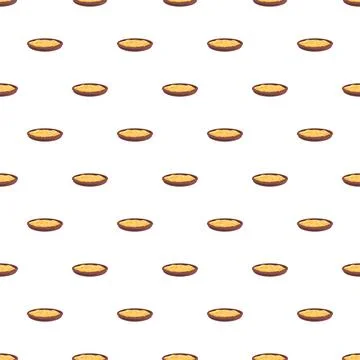 Cartoon pastry dessert pattern on white background Stock Illustration