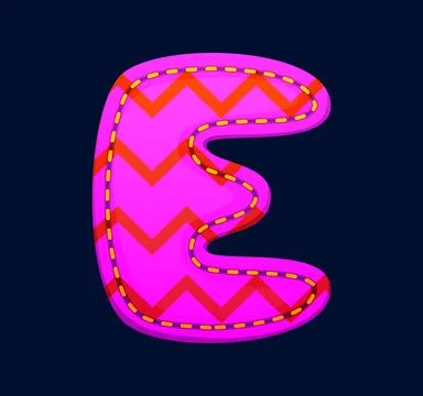 Cartoon patch font motley violet letter E イラスト素材
