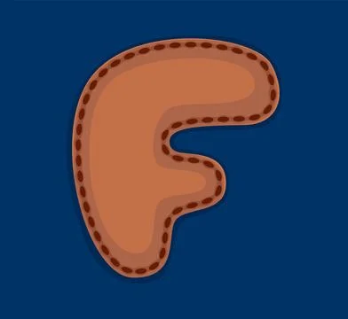 Cartoon patch font or patchwork letter F typeface Stock Illustration