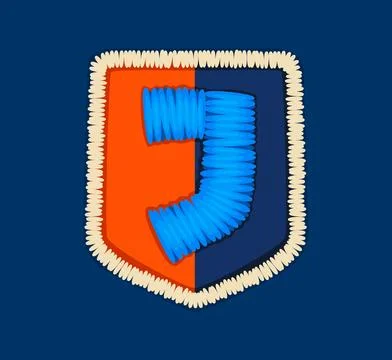 Cartoon patch font, patchwork letter J typeface Illustrazione stock