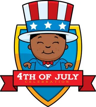 Cartoon Patriotic Boy Graphic Stock Illustration