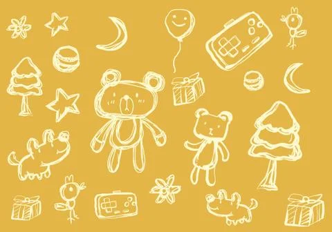 Cartoon pattern doodle style Stock Illustration