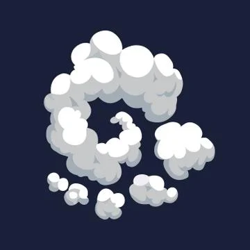 Cartoon pattern of smoke cloud. Bomb blast. Comic vector fog puff. Steam cloud イラスト素材
