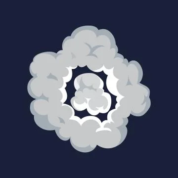 Cartoon pattern of smoke cloud. Bomb blast. Comic vector fog puff. Steam cloud イラスト素材