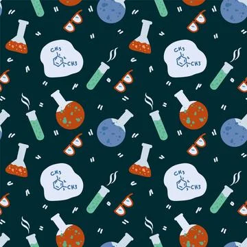Cartoon Pattern training in laboratories for children. Children's background Stock Illustration