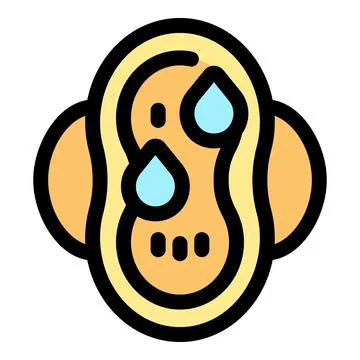 Cartoon peanut character crying with teardrops Stock Illustration