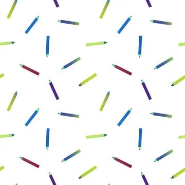 Cartoon pencil seamless school pattern for wrapping paper and fabrics and l.. Stock Illustration
