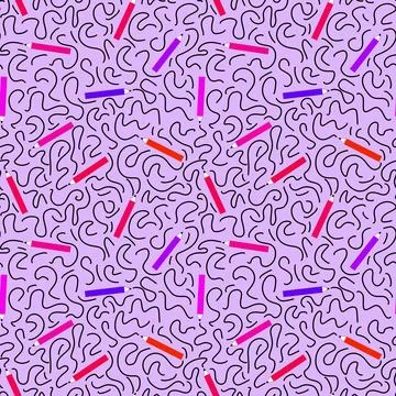 Cartoon pencil seamless school pattern for wrapping paper and fabrics and l.. Illustrazione stock