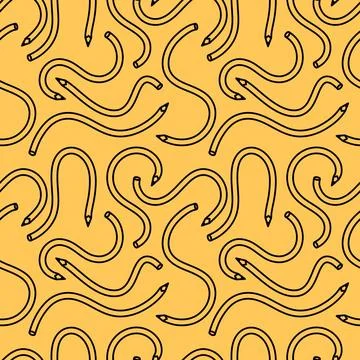 Cartoon pencil seamless school pattern for wrapping paper and fabrics and l.. Stock Illustration