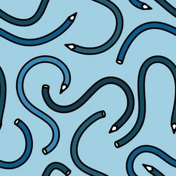 Cartoon pencil seamless school pattern for wrapping paper and fabrics and l.. Illustrazione stock