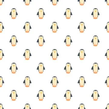 Cartoon penguin pattern creating winter season background 스톡 일러스트