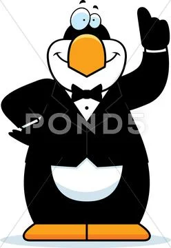 Cartoon penguin tuxedo Stock Illustration