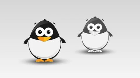 Cartoon Penguin in Vector Stock Illustration