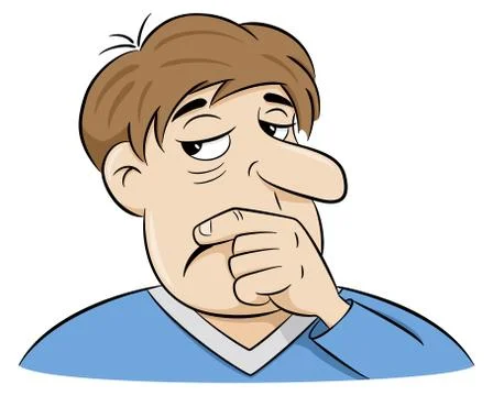 Cartoon of a pensive man Stock Illustration