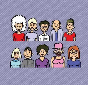 Cartoon people Illustrazione stock